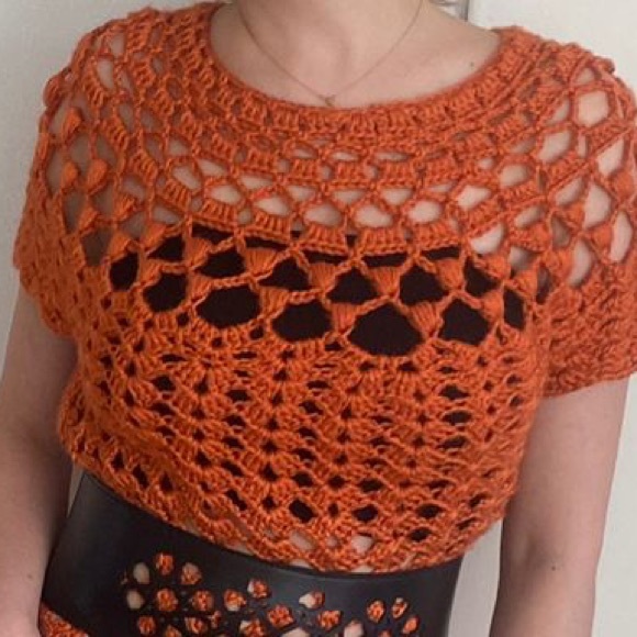 Hand crochet gorgeous sweater size s/m - Picture 3 of 3